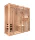 Sauna Finlandais 1030-C, verre clair, murs Hemlock, bancs et habillage Abachi