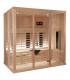 Sauna Infrarouge 2030-C, verre clair, murs Hemlock, banc et habillage Abachi