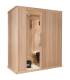 Sauna Finlandais 1030-A, verre clair, murs Hemlock, bancs Abachi