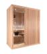 Sauna Finlandais 1525-A, verre clair, murs Hemlock, bancs Abachi