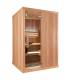 Sauna Finlandais 2020-A, verre clair, murs Hemlock, bancs Abachi