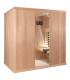 Sauna Infrarouge 2030P-A, verre clair, murs Hemlock, bancs Abachi