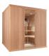 Sauna Finlandais 3030-A, verre clair, murs Hemlock, bancs Abachi