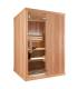 Sauna Finlandais 2020-A, verre clair, murs Hemlock, bancs Abachi
