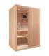 Sauna Finlandais 1520-A, verre clair, murs Hemlock, bancs Abachi