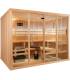 Sauna Finlandais 3040-B, verre clair, murs Hemlock, bancs Abachi