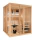 Sauna Finlandais 2525-C, verre clair, murs Hemlock, bancs et habillage Abachi
