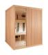 Sauna Infrarouge 2525-A, verre clair, murs Hemlock, bancs Abachi