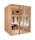Sauna Infrarouge 2525-B, verre clair, murs Hemlock, bancs Abachi