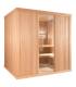 Sauna Finlandais 2530-A, verre clair, murs Hemlock, bancs Abachi